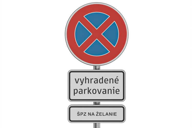 Značka Vyhrazené parkování s označením SPZ komplet