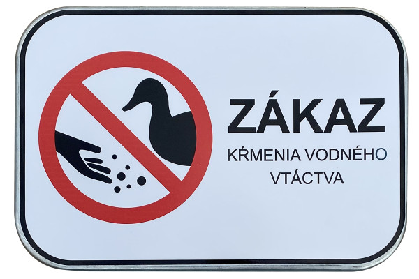 Značka Zákaz krmení vodního ptactva, 300x200mm