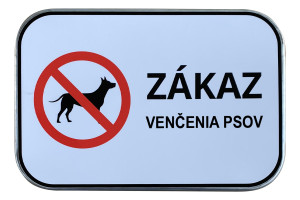 Značka Zákaz venčení psů, 300x200mm