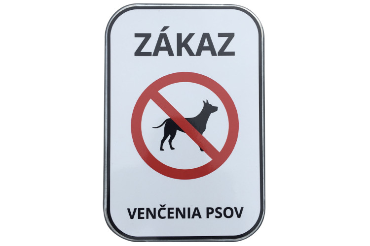Značka Zákaz venčení psů, 300x400mm