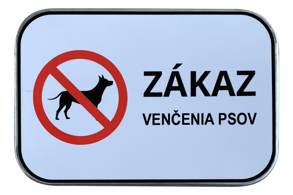 Značka Zákaz venčení psů, 400x300mm