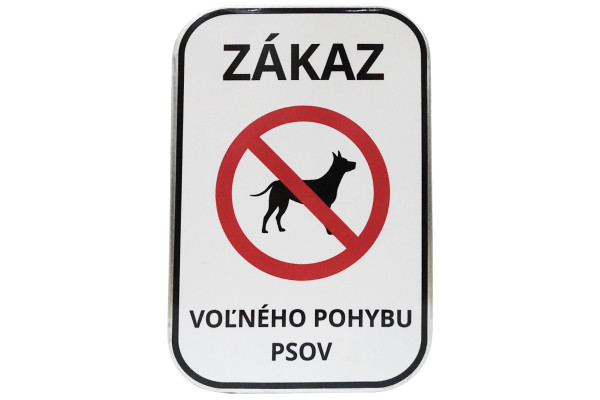 Značka Zákaz volného pohybu psů, 200x300mm