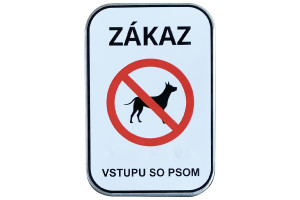 Značka Zákaz vstupu se psem, 200x300mm