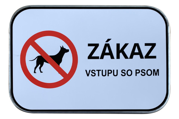 Značka Zákaz vstupu se psem, 300x200mm