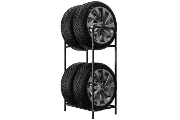 Regál na 4 pneumatiky 4x250, 50 cm, černý