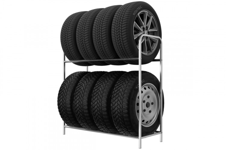 Regál na pneumatiky 8 místný, 115 cm, černý