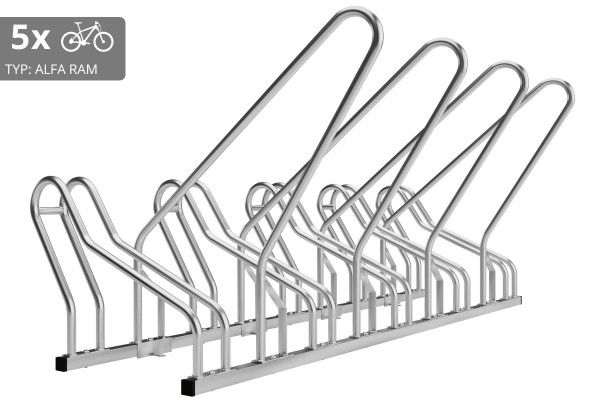 Stojan na 5 kol s rámem na uzamykání ALFA, pozinkovaný