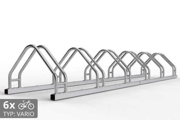 Oboustranný stojan na 6 kol, VARIO 6 místný, nerezový